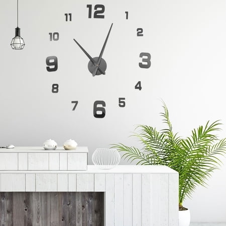 REOFLYUP Wall Clock Minimalist Wall Clock Black Metal 1 Set
