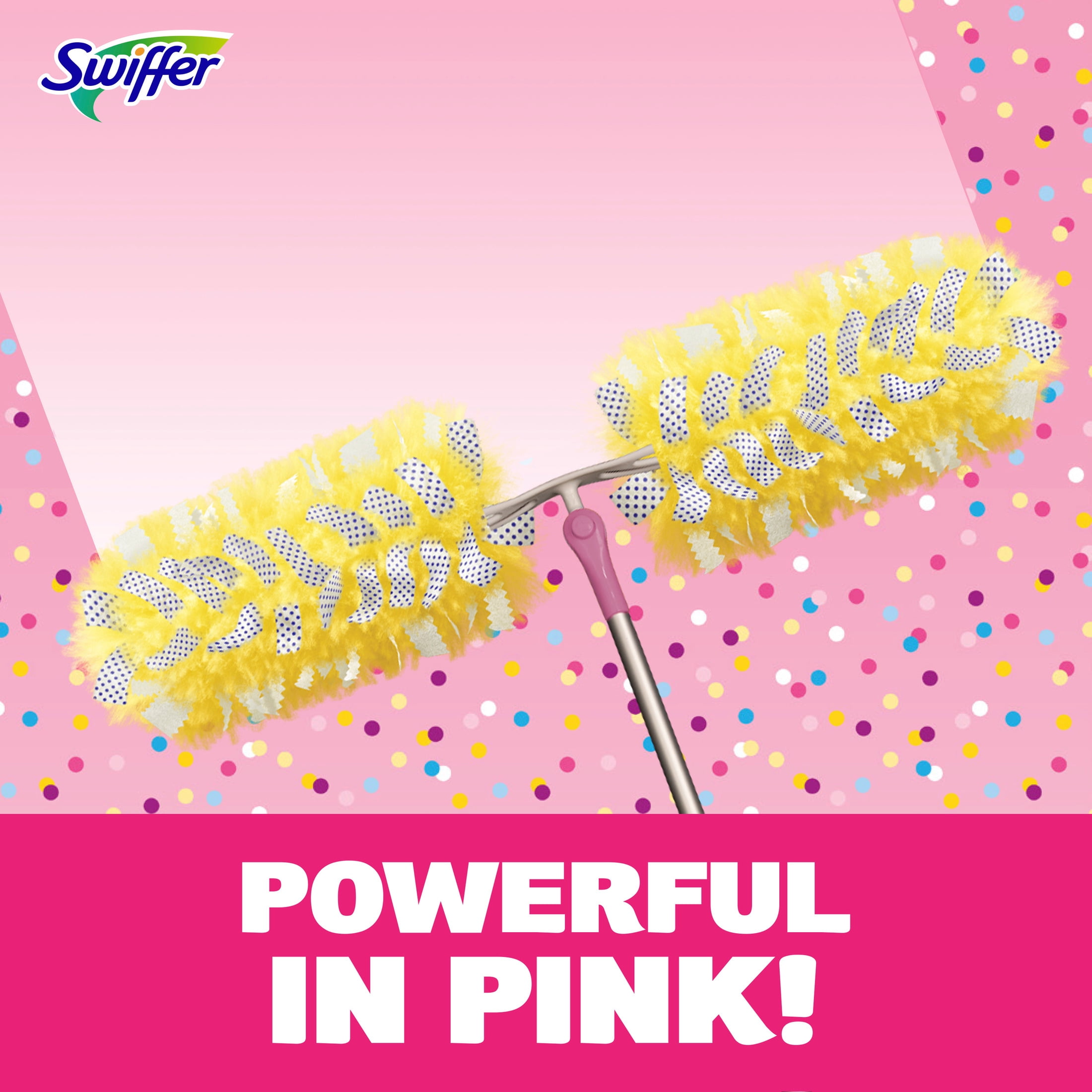 Swiffer Pink Limited Edition Duster Kit with 6 ft Super Extendable Handle, Heavy Duty Starter Kit with 8 Refills, Pink Lemonade Scent