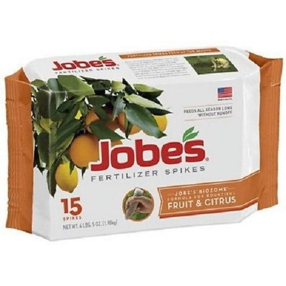 Jobe's 01612 15 Pack Fruit Tree / Citrus Fertilizer Food Spikes - Quantity of 3