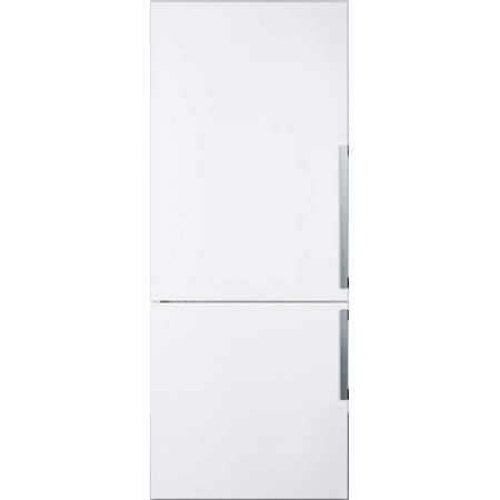 Summit FFBF281WLHD 28 Energy Star Bottom Freezer Refrigerator with 16.8 cu. ft. Capacity LED Lighting Open Door Alarm and Glass Shelves with a Wine Rack in White and Left Hinge