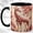 Black, variant on Ruby Giraffe Coffee Mug, Floral Safari Mug, Ceramic 11 oz