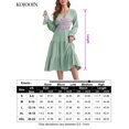 thumbnail image 2 of Women's Spring Dress, Long Sleeve Mini Tunic Casual V Neck Wedding Guest Dresses, 2 of 7