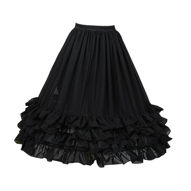 Enagua para niña, enagua de niña, enagua de crinolina portátil para boda, Negro