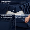 thumbnail image 4 of Sasttie Full Size Sheets Set Brushed Microfiber, 4 Piece Sheet Set Upto 16 Inches Deep Pocket Bedding Sheets & Pillowcases - Navy, 4 of 8