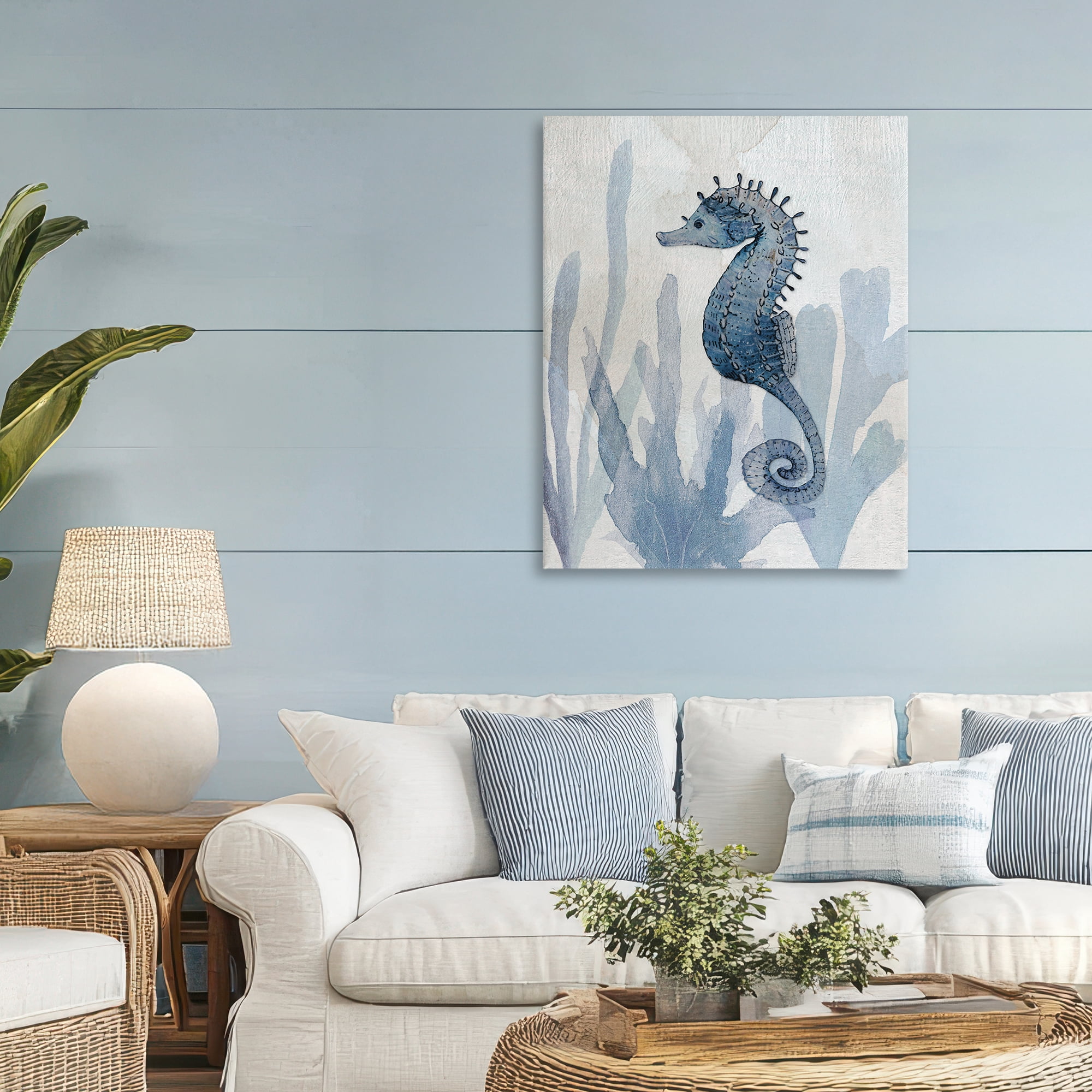 Stupell Industries Organic Seaweed & Seahorse Canvas Wall Art, design by Susan Jill