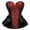 Black Red, variant on Corset Halloween Party Floral Pleated Trim Bustier Red XL