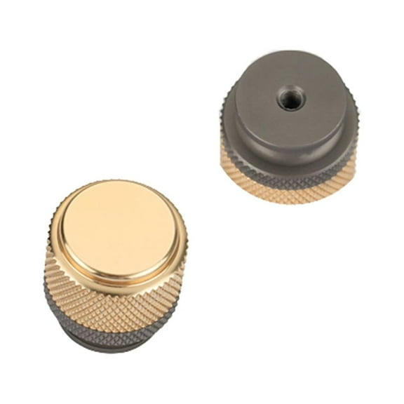 BE-TOOL 2 Pack Knurled Cabinet Handle Single Hole Aluminum Alloy Knurled Cabinet Pulls Gold (Screws Included)