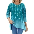 thumbnail image 2 of Fantaslook Plus Size Women Tunic Tops 3/4 Sleeve Dressy Casual Blouses Loose Flowy Floral Shirts, 2 of 8
