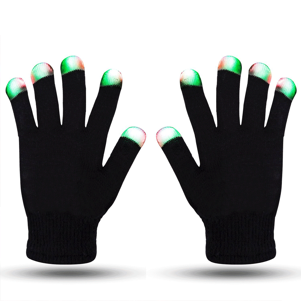 LED Gloves Finger Lights Glowing Gloves Rave Gloves Fingertip Flashing Gloves For Halloween