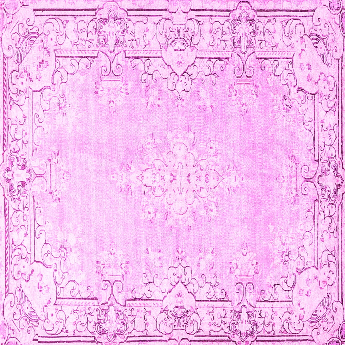 Ahgly Company Indoor Square Persian Pink Bohemian Area Rugs, 8' Square ...