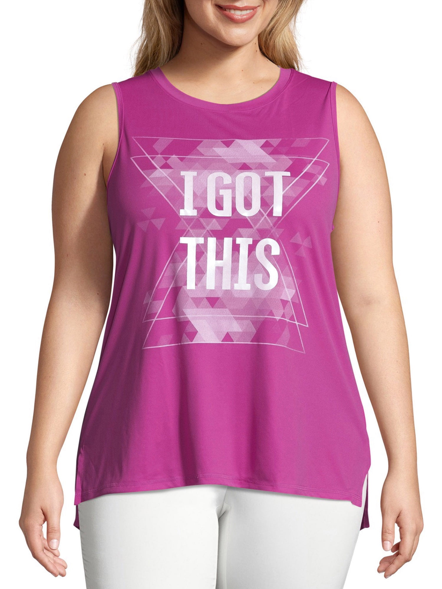Just My Size Women's Plus Size Active Graphic Muscle Tank