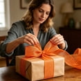 thumbnail image 4 of Orange Burlap Wired Ribbon for Gift Wrapping Solid Ribbon with Wire Edge for Big Bow,Wreath,Xmas Tree Decoration,Flower Bouquet Bow Making Wedding Birthday Christmas Decor Jute Rustic Line Ribbons, 4 of 6