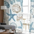 thumbnail image 4 of Blue Beige Coastal Sheer Curtains 84 Inches Long 2 Panels Set, Window Sheer Curtains for Living Room/Bedroom, Summer Beach Nautical Starfish Shell Light Filtering Rod Pocket Curtain 52'' x 84'' x 2, 4 of 7
