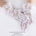 thumbnail image 4 of Damas guantes de encaje de verano elegantes guantes cortos de boda gran cena guantes de protección solar cortos guantes de malla fina, 4 of 5