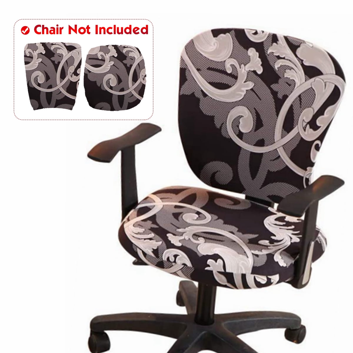 Office Desk Computer Chair Cover Swivel Rotate Seat Armchair Slipcover Decors 