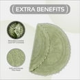 thumbnail image 6 of Better Trends Chic Round Bath Mat, 24" Diameter, 100% Cotton with Crochet Border, Water Absorbent, Ideal for Half Baths and Powder Rooms, Machine Washable, Sage - Lilly Crochet Collection, 6 of 6