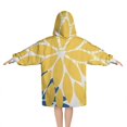 thumbnail image 2 of Yellow Floral and Petal Pattern Blanket Hoodies for Kids 6-13YR Oversize Wearable Blanket Hoodies for Boys Girls Teens, 2 of 7