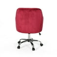 thumbnail image 5 of Noble House Lylah Glam Velvet Home Office Chair with Swivel Base, Wine and Silver Finish, 5 of 7