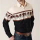 thumbnail image 1 of Camisa de manga larga con estampado de flores de vaquero occidental para primavera y verano, cómoda camisa de fiesta de tela suave para hombre, 1 of 6