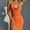 Orange, variant on FRSASU Dresses for Women V-Neck Spaghetti Strap Wedding Guest Dress Ruched Side Slit Bodycon Cocktail Homecoming Dresses Yellow