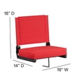thumbnail image 5 of Emma + Oliver Red Customized Canvas Stadium Chair with Back, Thick Padded Seat, Folding Aluminum Frame and Easy Carry Handle for Indoor and Outdoor Events, 5 of 11