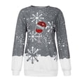 thumbnail image 2 of Chandail de Noël pour Femmes Mode Col Rond Manches Longues Blouse Chandail, 2 of 5
