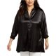 thumbnail image 1 of Anne Klein Blusa tipo túnica de satén para mujer, negro, 1X, 1 of 1