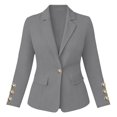 thumbnail image 7 of Breezora Women's Long Sleeve Single Button Blazer Work Suit Coat Casual Fall Office Jackets for Women, 7 of 7