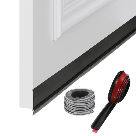 Uxcell 1 Pcs Door Bottom Sweep, 39 x 1 inch Adhesive Under Door Draft Strip Silicone, Black