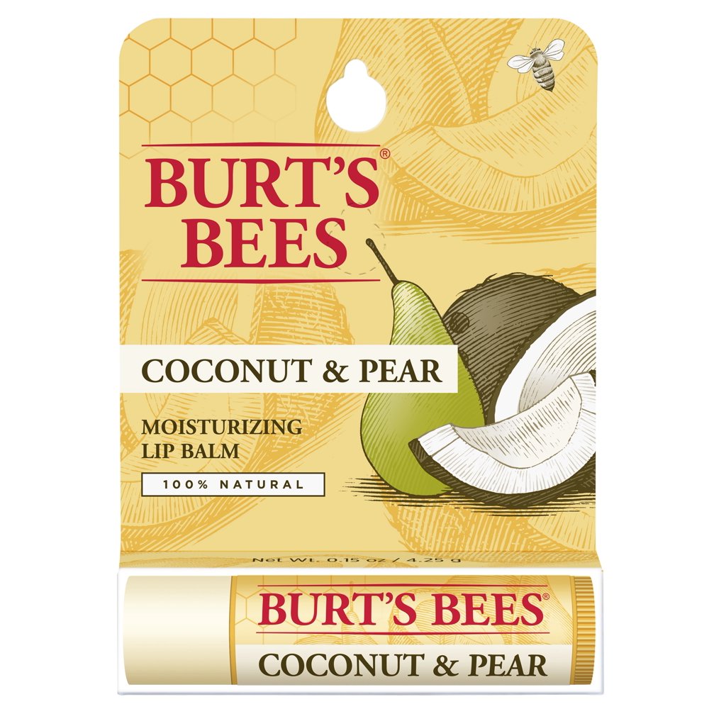 Burt's Bees 100 Natural Moisturizing Lip Balm, Coconut & Pear with
