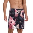 thumbnail image 2 of Wukai Cute Kittens Group Portrait Men’s Short Pajama Pants With Pockets Soft Sleep Pj Shorts for Men-Small, 2 of 6