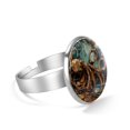 thumbnail image 2 of PhooArto Ocean Octopus Painting Stainless Steel Rings for Women, Open Adjustable Ring Promise Ring Jewelry Gifts, 2 of 5