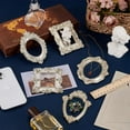 thumbnail image 5 of 5 Pcs Vintage Resin Picture Frame (5 Different Shapes Sizes) Resin Sliver Flower Frame Tabletop Jewelry Display Frame for Pictures Embossed Photo Props Wall Decor Accessories Silver, 5 of 9