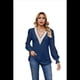 thumbnail image 3 of Blusa Informal de Larga con Volantes y Cuello en V para Mujer Azul M, 3 of 10