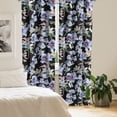 thumbnail image 2 of Ambesonne Flowers Curtains, Hyacinth Branches Bloom, Pair of 28"x95", Charcoal Grey and Ceil Blue, 2 of 5