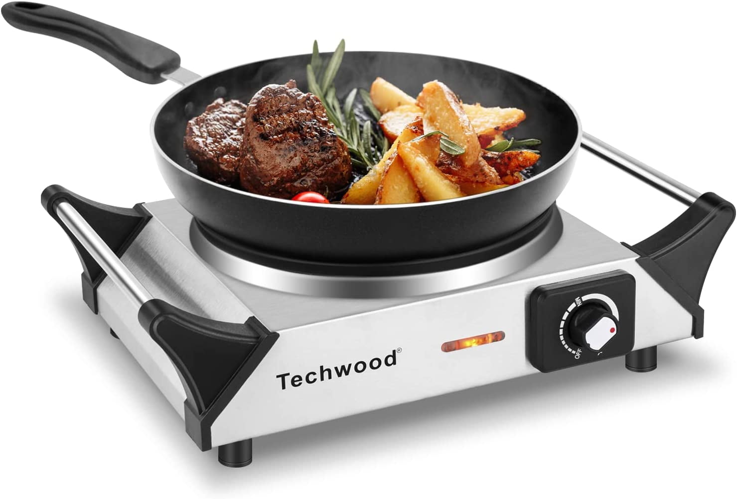 Techwood Hot Plate for Cooking, 1500W Electric Stove Countertop Single