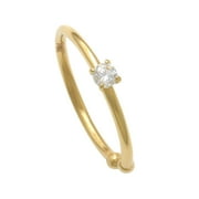 Anygolds 14K Real Solid Gold 0.0197ctw Solitaire Diamond Continuous Ring Nose Piercing - MBJ2592Y Yellow Gold