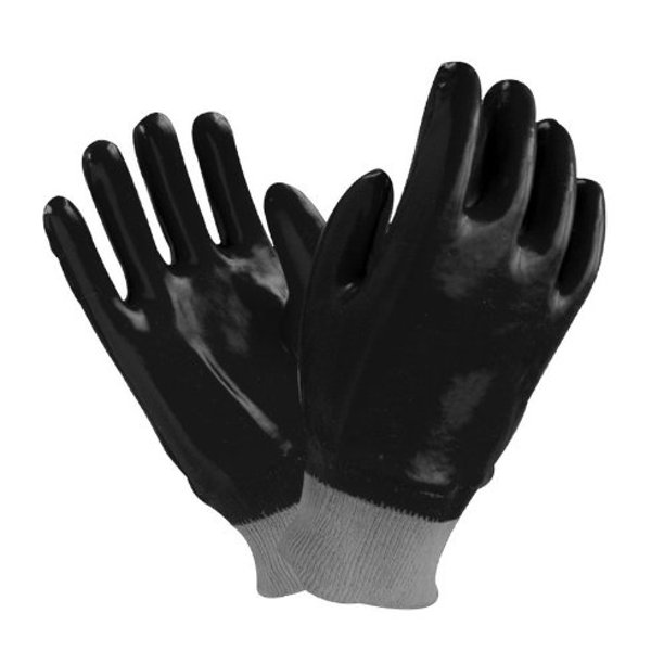 12 pairs, PVC work Glove Black PVC Rough Finish, Interlock, Knit Wrist