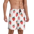 thumbnail image 2 of Kdxio Hand Drawn Strawberry Print Mens Sleep Shorts Bottoms Soft Comfy Pajama Wear Pants with Drawstring Pockets, 2 of 7