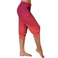 thumbnail image 3 of Zedker Capri Pants for Women Loose Yoga Lounge Joggers Pajama Pants with Pockets Red Plus M, 3 of 6