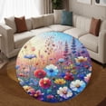 thumbnail image 3 of Round Area Rug, Sun11 Non-Slip Floor Mat, Soft Washable Carpet for Living Room Bedroom Decor 31 Inch, 3 of 6