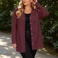 thumbnail image 5 of SAWOBUUN Lightweight Cardigan for Women Soft Button Down Long Sleeve Casual Open Front Tunic Jacket with Pockets, 5 of 9
