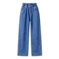thumbnail image 5 of PureCasa Children's Pants for 2-14 Years Girls Solid Color Elastic Waist Straight Leg Jeans Loose Pull On Denim Pants with Pockets, 5 of 6