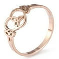 thumbnail image 2 of Celtic Heart Ring Womens Rose Gold Stainless Steel Trinity Knot Band, 2 of 4