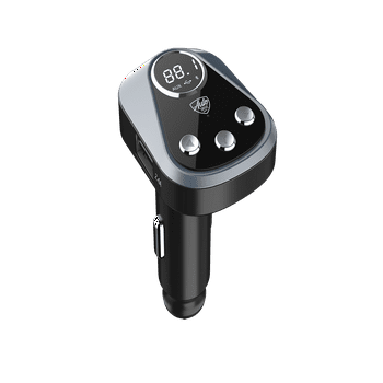 Auto Drive Bluetooth FM Transmitter with App, Hands-Free Phone Calls, Dual USB Charging Ports,Compatible with Most Bluetooth s