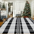 thumbnail image 3 of Buffalo Plaid Rug 4' x 6' Black and White Outdoor Rug, 3 of 6