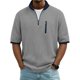 thumbnail image 2 of Camiseta Casual de Manga Corta con Cuello Tripulado 100% de Poliéster Lavable a la Máquina de Manga Larga Camisetas de Trabajo Al Aire Libre de Color Sólido para Hombres, 2 of 7