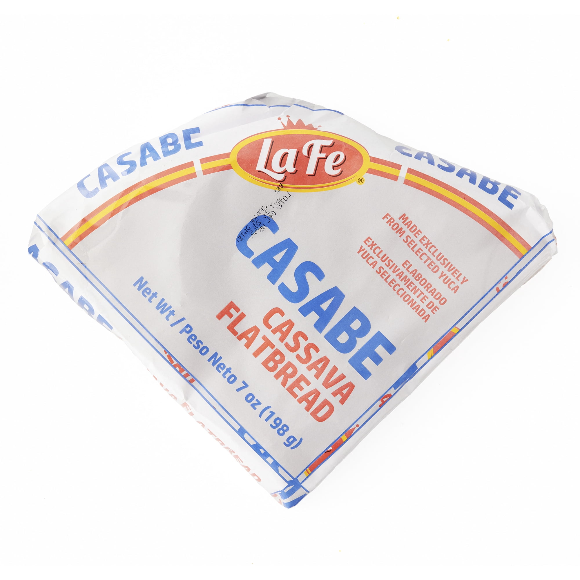 La Fe Casabe Dominican Cassava Bread, 7 oz, 14 Pack, Traditional Flatbread Snack Crackers