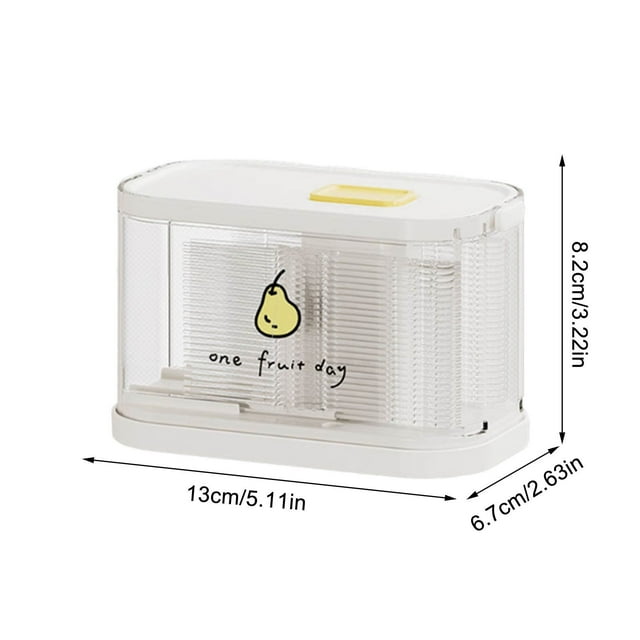 Fruit Fork Storage Container with Push-Button Dispenser 50 Count Reusable Mini Forks for Cake Dessert and Fruit Serving