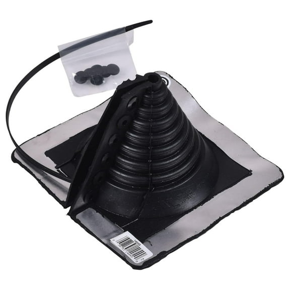 Master Flash Roof Flashing 8x8", 1/4"-4" Pipe, EPDM Rubber, UV & Ozone Resistant - Base Roof Flashing for Metal, Tile & Contoured Roofs 8" x 8" Black